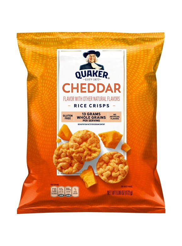 Quaker Rice Crisps Cheddar, 6.06 oz Bag