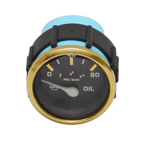 Faria Boat Oil Pressure Gauge GP7723A | 2 Inch Gold Black Marine