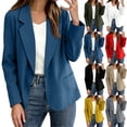 thumbnail image 5 of Purcolt Blazer for Women Dressy Casual Notched Lapel Long Sleeve One Button Jackets Suit Comfort Stretchy Slim Fit Outerwear with Pockets for Business Work Office, 5 of 5