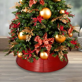Glitzhome Gold Hammered Metal Tree Collar - 22 Inch Diameter, 3-Piece, Christmas Tree Stand Cover 3 thumbnail image