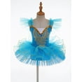 thumbnail image 5 of TiaoBug Kids Girl Ruffle Flying Sleeve Ballet Tutu Dress Ballerina Costume Dancewear, 5 of 7