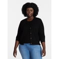 thumbnail image 6 of Terra & Sky Women's Plus Size Ribbed Tank Top and Cardigan Set, 2-Piece, Sizes 0X-5X, 6 of 7