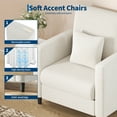thumbnail image 4 of Fauteuil d'Appoint Moderne, Sofa Simple Compact avec Pattes Courtes et Coussin Semi-Compressé, Fauteuil Rembourré en PU pour Salon, Chambre, Appartement, 4 of 13
