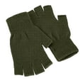 thumbnail image 2 of WonderWiz Unisex Men Women Half Finger Stretchy Knit Fingerless Winter Gloves Army Green One Size, 2 of 5