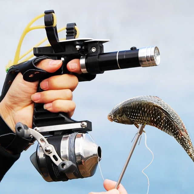 Piaoyu Conjunto de cuerda de pesca para la caza al aire libre - cuerda versátil con carrete de acero inoxidable, dardos de pescado y placa de ranura de línea