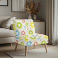 thumbnail image 3 of HELLHERO Pastel Floral Print Elastic Armless Accent Chair Protector with Anti Stain, Decorations Armless Chair Slipcover, 3 of 8