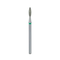 STALEKS PRO Diamond nail drill bit (flame) green | Set of 1 pcs (FA10G021/8)