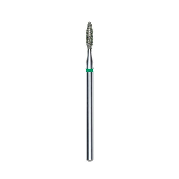 STALEKS PRO Diamond nail drill bit (flame) green | Set of 1 pcs (FA10G021/8)