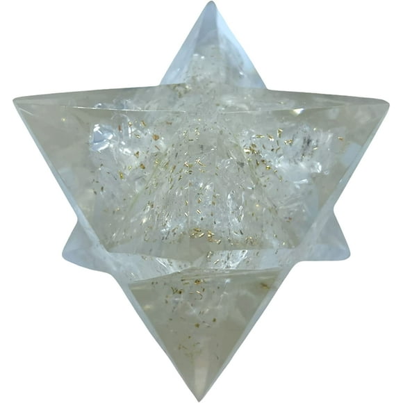 Spiritual Elementz Crystal Orgone Merkaba Star for Reiki Healing, Meditation, Balancing Alignment Grounding Positive Energy (Selenite)