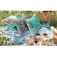 thumbnail image 2 of Teal Pillow Covers 20x20 Set of 4 Turquoise and Grey Decorative Throw Pillow Cover for Couch Modern Daisy Pillows Case for Living Room Cushion Bed Outdoor Home Decor, 2 of 6