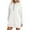 White, variant on Arlun Oversized Quarter Zipper Hoodies Dress for Women Warm Loose Comfortable Long Sleeve Pullover Sweatshirts Casual Solid Color Split Hem Drawstring Long Tops with Pocket White XL