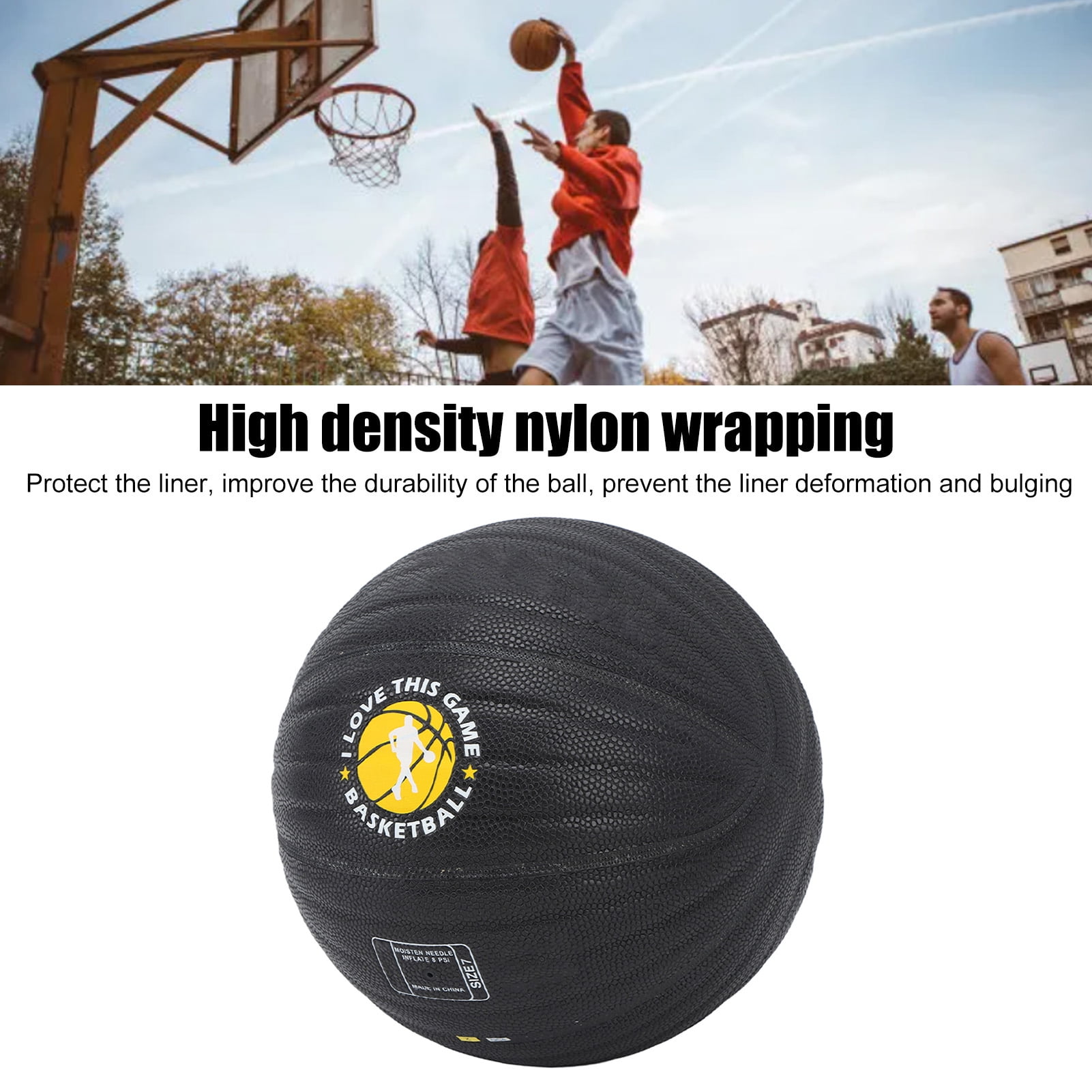YAHHU Weighted Training Basketball Size 7 (29.5 inches / 75 cm) PU Leather Heavy Trainer Basketball for Men Women Pro Practice White Word 2.2 lbs / 1.0 kg