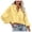 Yellow, variant on Womens Shirts Blouse Lapel V Neck Long Sleeve Olive Green Crop Blouse Lightweight Breathable Loose Fit Casual Going Out Top