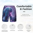 thumbnail image 6 of Picia Mystical White gorilla Jungle pattern Mens Swim Trunks with Compression Liner Stretch Beach Shorts Quick Dry with Zipper Pockets No-Chafing Board Shorts-3X-Large, 6 of 9