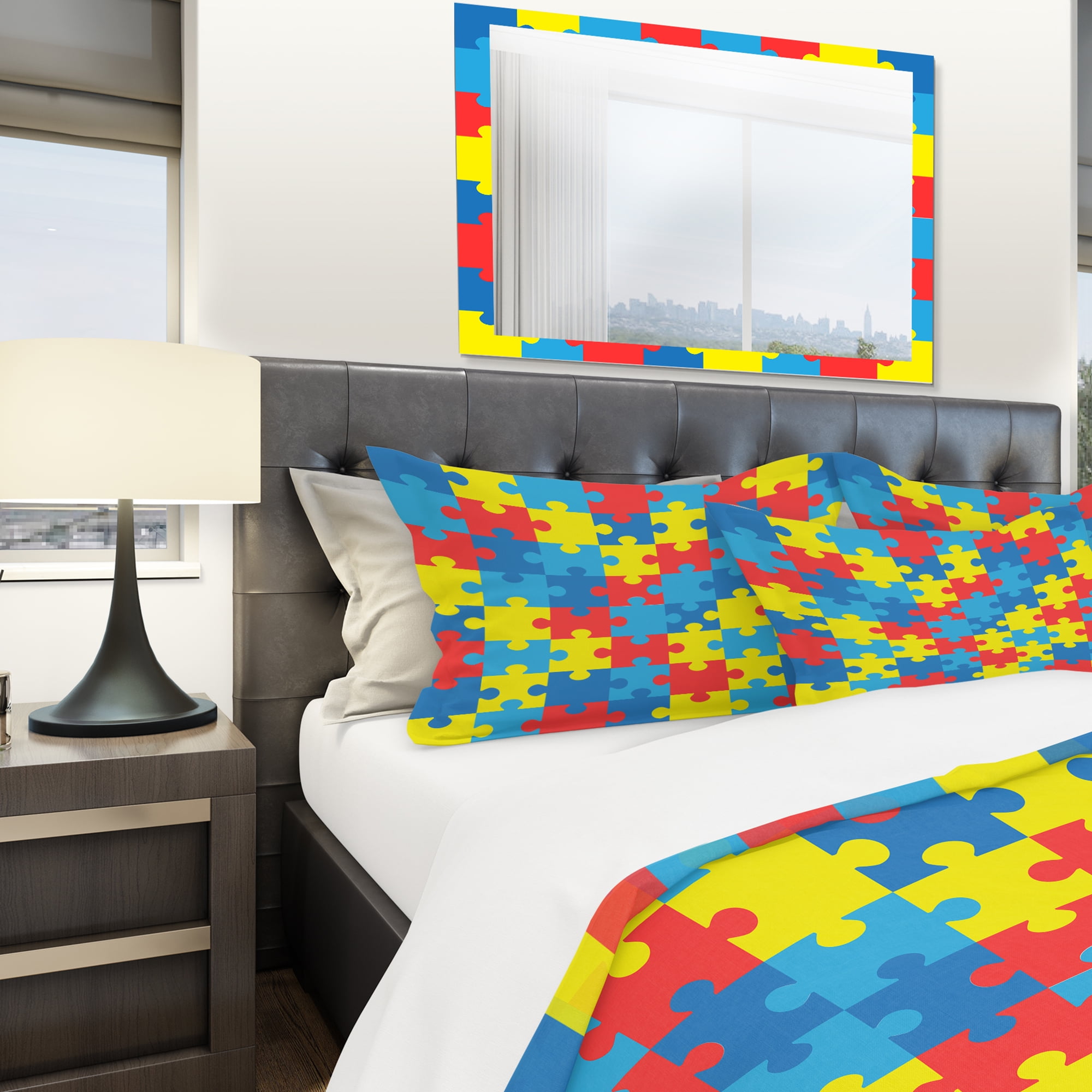 Designart 'World Autism Awareness Day' Modern & Contemporary Duvet Cover Set