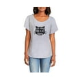 thumbnail image 2 of Hey You, Love 3X Women's Plus Size Handprinted Gray T-Shirt, "You Had Me at Meow", 2 of 3
