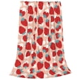 thumbnail image 2 of Balery Red Strawberry Manta de Felpa Suave y Acogedora – Cobija de Franela Aterciopelada para Cama, Lavable y Cálida para Sofá, Mascotas, Transpirable-50"x40", 2 of 7