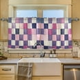 thumbnail image 2 of Yayeee Kitchen Curtains Tier Set of 2 Light Filtering 57"x24" Over Sink Window Panels, Pink and Purple Plaid Pattern, 2 of 7