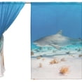 thumbnail image 3 of FREEAMG Shark Near Sea Bed Sheer Window Curtain Panel Drape 55x78 Inch for Living Room Bedroom Kids Room 2 Piece, 3 of 4