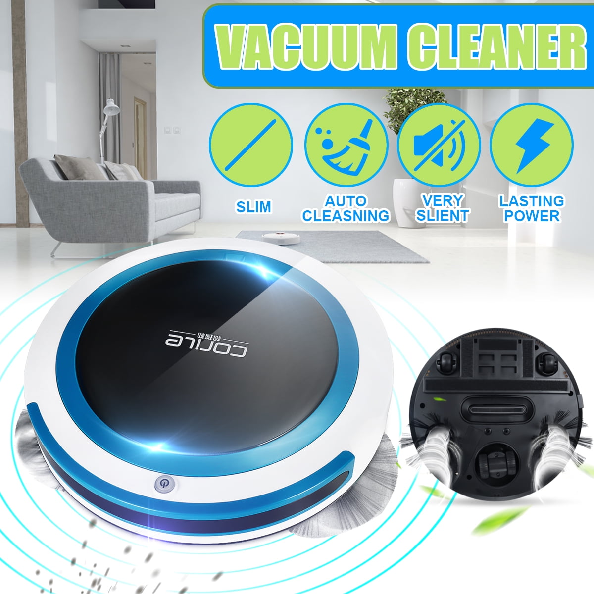 500PA Automatic Smart Robot Vacuum Cleaner Higher Suction Robotic