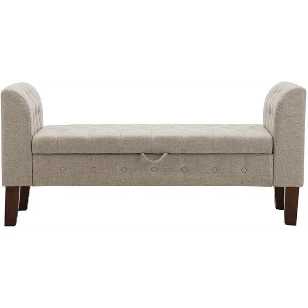 Hannabel Solid Wood Flip Top Storage Bench, Upholstered Yes, The bench