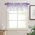 thumbnail image 3 of Purple Eucalyptus Leaves Curtain Valance for Windows/Living Room/Kitchen/Bathroom/Farmhouse, Short Rod Pocket Tier Curtain Window Treatment, 1 Panel 54 x 18 Spring Floral Summer Botanical, 3 of 6