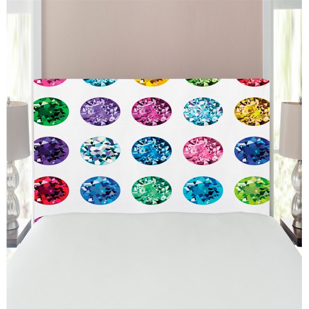Diamond Headboard, Round Oval Gems Diamonds Emerald Supreme Sublime