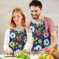 thumbnail image 3 of Pioneer Flower Floral Print Pattern Apron for Women and Men, Cotton Linen Waterproof with Pockets, Adjustable, 33x27 Inch for Kitchen, Gardening, BBQ, Salon, 3 of 6