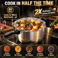 thumbnail image 4 of WantJoin 10QT Stainless Steel Pressure Cooker with Spring Valve Safeguard Devices, Induction & Gas Cooker Compatible, 4 of 8