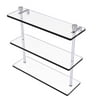 Foxtrot Collection 16-in Triple Tiered Glass Shelf in Polished Chrome