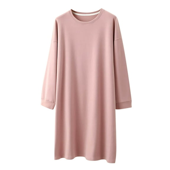 hotojiny Nightgowns for Women Long Sleeve Sleep Shirts Fall Winter Warm Nightshirts Soft Sleep Dress Oversized Sleepwear