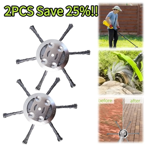 ZEPARO Universal Steel Wire Trimmer Head,9 Inches String Trimmer Replacement Head,Steel Wire Trimmer Head For Gas Weed Eater Battery Operated Trimmer,2PCS