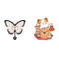 thumbnail image 1 of Reloj De Pared Acrílico Con Diseño De Mariposa Y Gato, Sin Tictac, Decorativo, Colgante, Para Oficina, Comedor, Habitación Infantil, Dormitorio, Cocina, Casa De Campo, 1 of 8