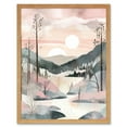 thumbnail image 1 of Concept Art Watercolour Forest Winter Landscape Art Print Framed Poster Wall Decor 12x16 inch, 1 of 5