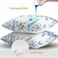 thumbnail image 4 of Blue Eucalyptus Leaves Throw Pillow Covers 16x16 Inch Set of 2, Farmhouse Botanical Watercolor Waterproof Outdoor Pillow Covers, Decorative Cushion Pillowcases for Couch, Sofa, Bed, Garden, Patio, 4 of 9