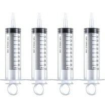 QiShi 4 Pack 100ml Syringes, Large Plastic Syringe for Scientific Labs and Liquid Dispensing Metric Multiple Uses