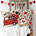 thumbnail image 5 of Valentine''s Day Decorative Throw Pillow Covers 18x18 Set of 4, Red Love Hearts Gnome Truck Be Mine Outdoor Pillowcase, Polka Dots Stripes Anniversary Wedding Holiday Cushion Case Home Decor, 5 of 5