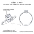 thumbnail image 5 of Rosec Jewels Certified Emerald Cut Moissanite Ring for Engagement 2 Carat - 6X8 mm Solitaire Ring - D-VS1 Grade, 18K White Gold, US 5.00, 5 of 8