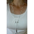 thumbnail image 2 of hidden hollow beads super slim white womens fashion beaded lanyard and badge id holder, 34 inch.  magnetic breakaway or non breakaway avalible., 2 of 4