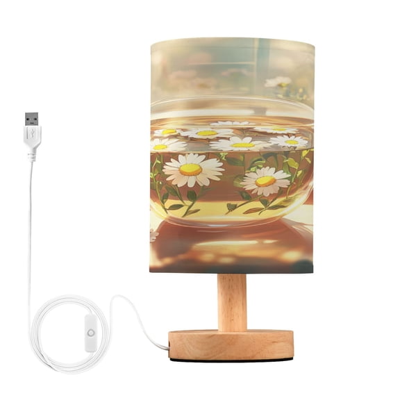 BZSMCE Lamp Modern Glass Cup with Chamomile Flowers Creative Patter Night Light