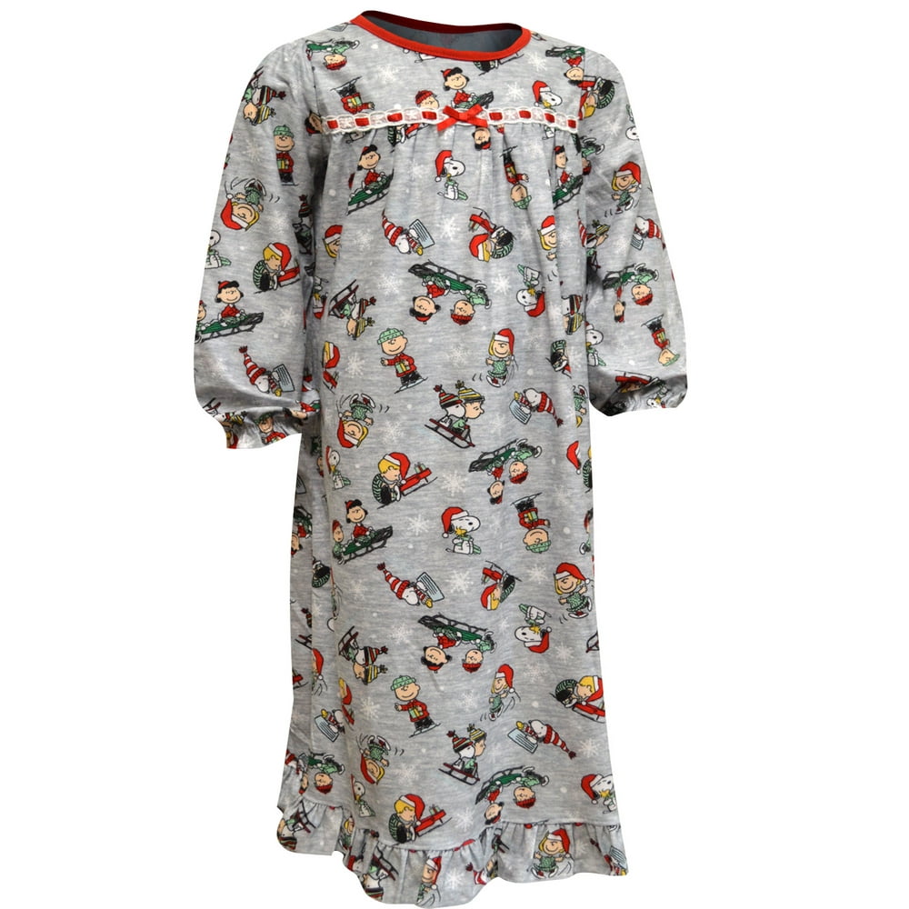 Peanuts Peanuts Girls Long Sleeve Pajama Nightgown Sizes 412