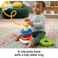 thumbnail image 4 of Fisher-Price Sensory Rock-a-Stack Roly-Poly Stacking Toy with Fine Motor Activities for Babies, 4 of 7