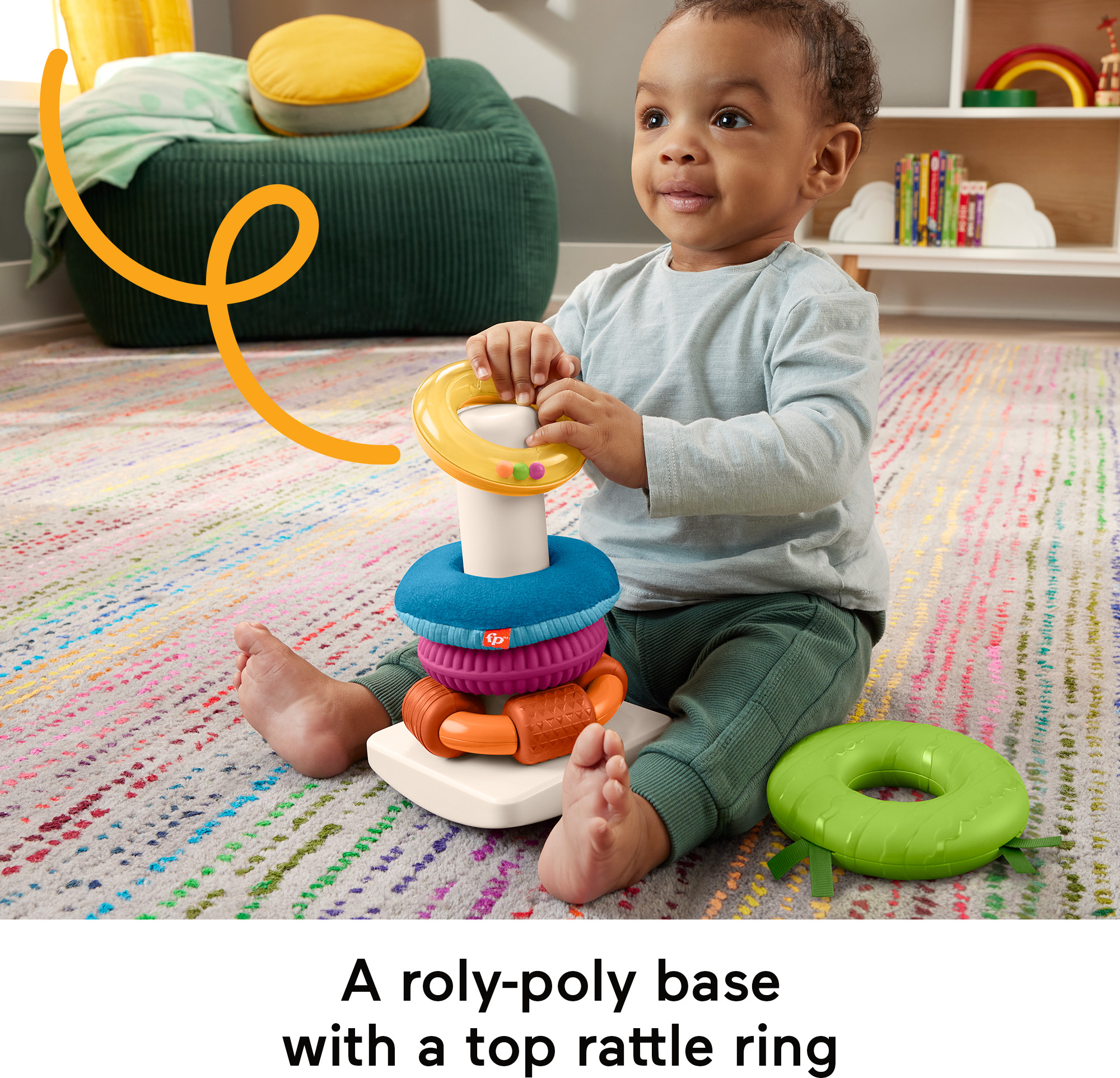 Fisher-Price Sensory Rock-A-Stack Stacking Toy photo 3
