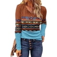 thumbnail image 1 of Pntutb Mujer Tallas grandes Casual Cuello redondo Suelto Impreso Manga larga tops Mujer Blusa Pntutb Pntutb-703, 1 of 5