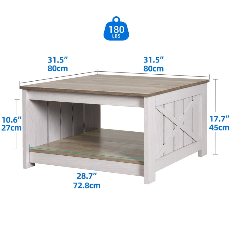 Dextrus Square Coffee Table, Farmhouse Gray Wash photo 6