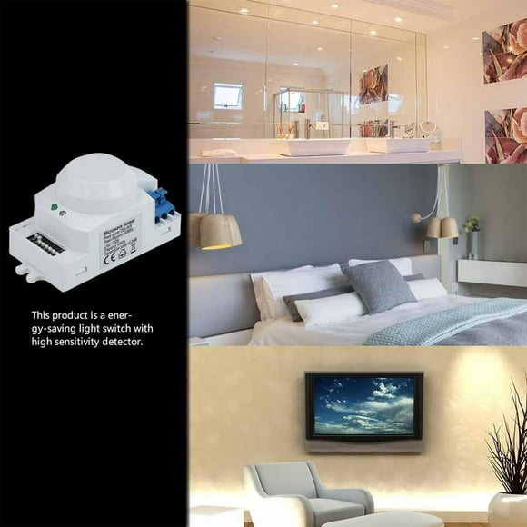 Motion Detector Light Switch,360 Degree Radar Microwave Sensor Light Switch Microwave Light Switch Maximized Efficiency