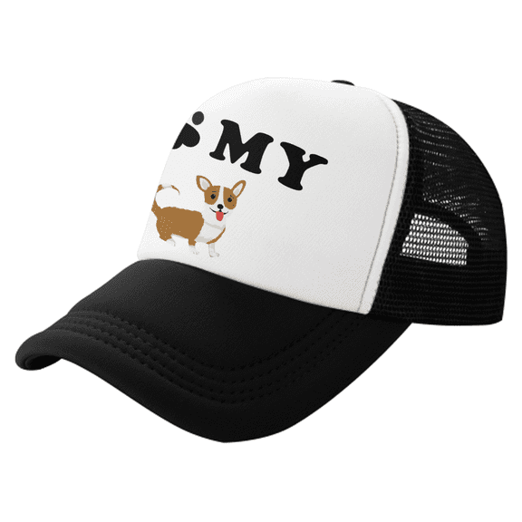 I Love My Cardigan Welsh Corgi Dog Funny Trucker Cap Hat Black