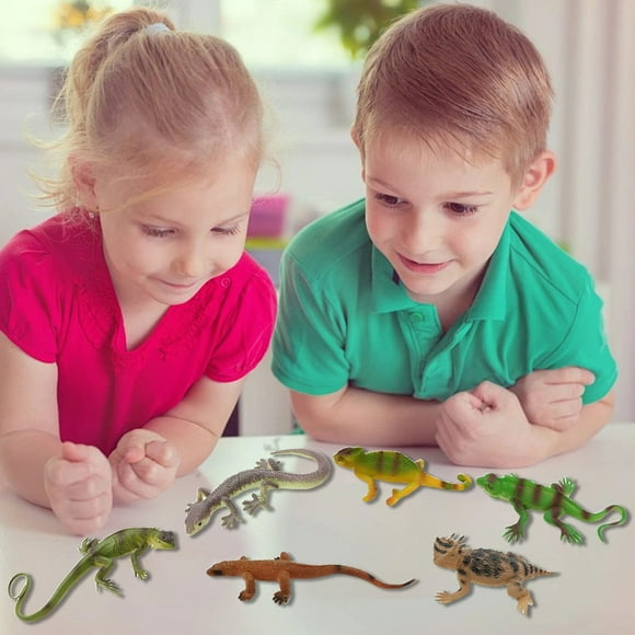 Christmas Baby Toys Gift,Toy Figures for Girls Boy, Simulated Feral Animals Model Lizard Geckos Chameleons Horned Lizard Lizard Green Sideburns Lizard Green Lizard Festival Decorations and Ornaments