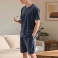 thumbnail image 2 of Gamivast Men's Velour Short Set Crewneck T-Shirt and Drawstring Shorts Soft Plush 2 Piece Outfit for Summer Beach Vacation Casual Daily Lounge Attire, 2 of 2