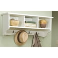 thumbnail image 2 of Shaker Cottage Wall Mounted Coat Hooks with 3 Cubbies, Ivory, 2 of 4